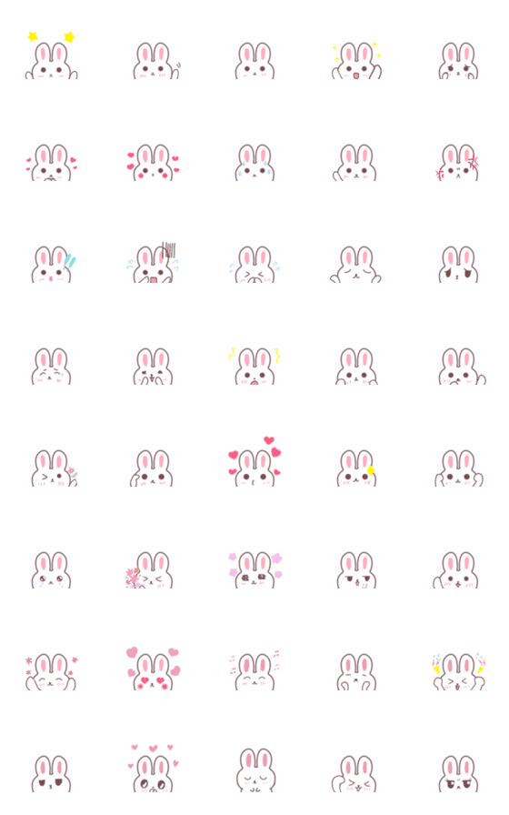 [LINE絵文字]shiro usagi no emoji Moji nashiの画像一覧