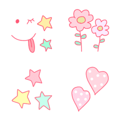 [LINE絵文字] ♡ピンクcute♡絵文字♡の画像