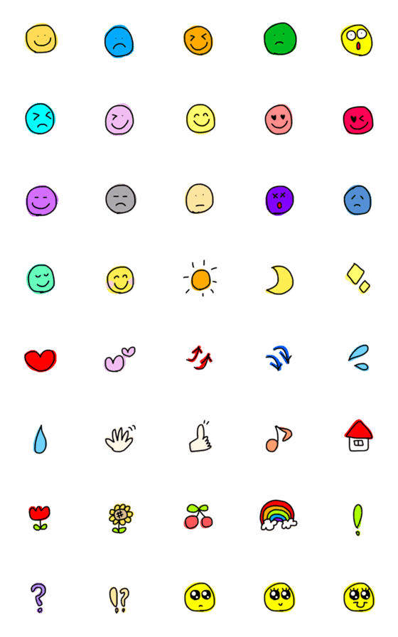 [LINE絵文字]スマイル カラフル 絵文字の画像一覧
