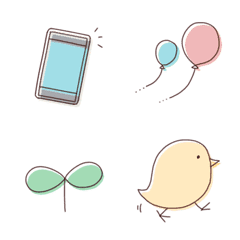動く♪くすみシンプルなパステル絵文字の絵文字メイン画像