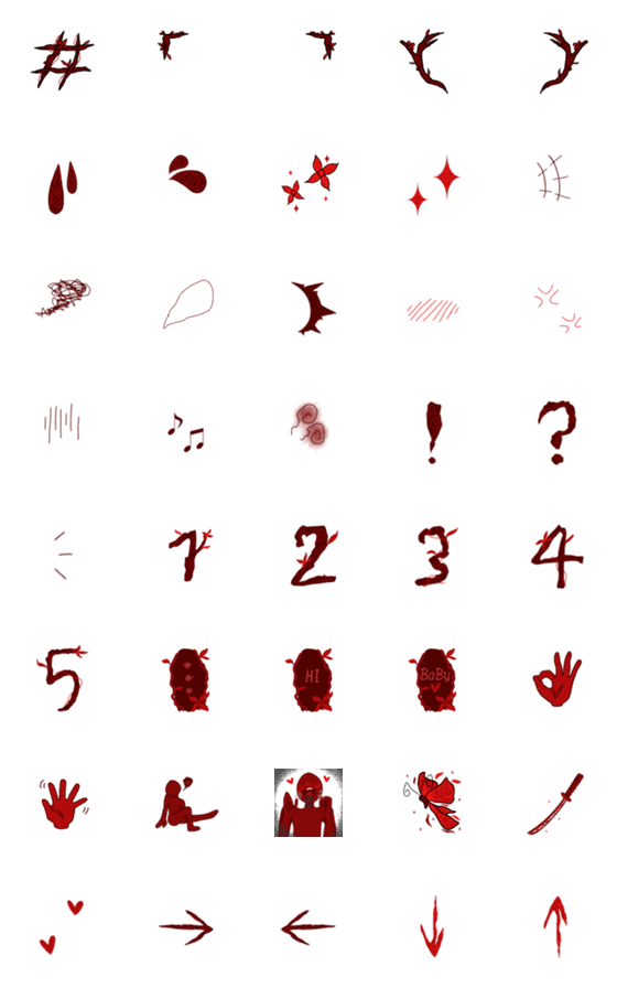 [LINE絵文字]red poisonous flowersの画像一覧