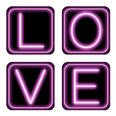 [LINE絵文字] Pink neon nightlight lettersの画像