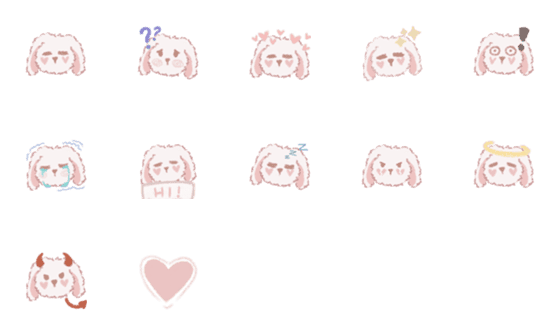 [LINE絵文字]Fluffy Pastel Bunnyの画像一覧