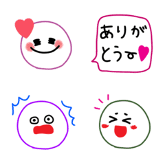 [LINE絵文字] 線画シンプル＊カラフル。毎日*＊の画像