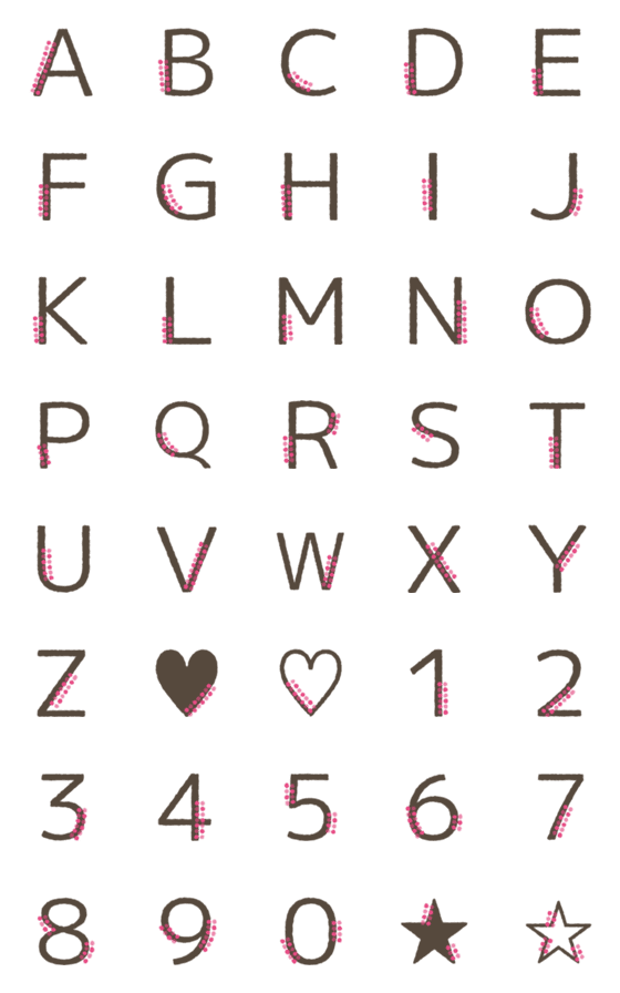 [LINE絵文字]アルファベット★数字★A-Z.0-9★#021の画像一覧