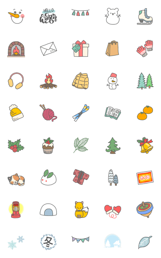 [LINE絵文字]かわいい冬の絵文字の画像一覧