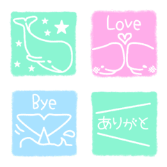 [LINE絵文字] パステルなくじらの画像