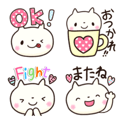 [LINE絵文字] 動く❤️小さいスタンプ❤️白猫の画像