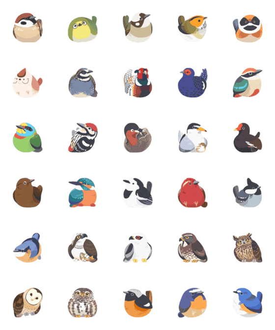[LINE絵文字]Chirping Taiwan Bird Iconの画像一覧