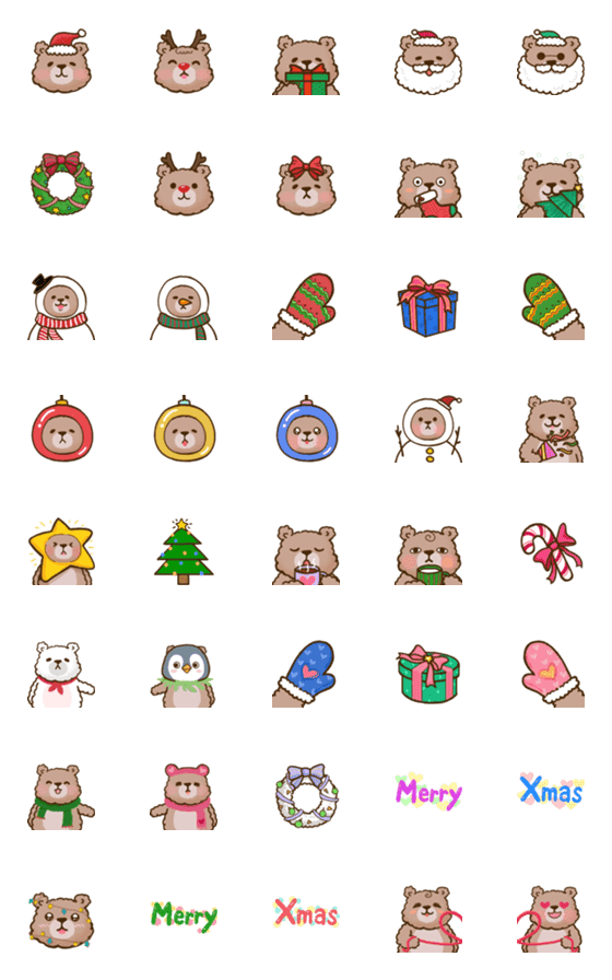 [LINE絵文字]Q BEAR-Merry Christmas！の画像一覧