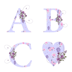 [LINE絵文字] purple flower emoji originalの画像