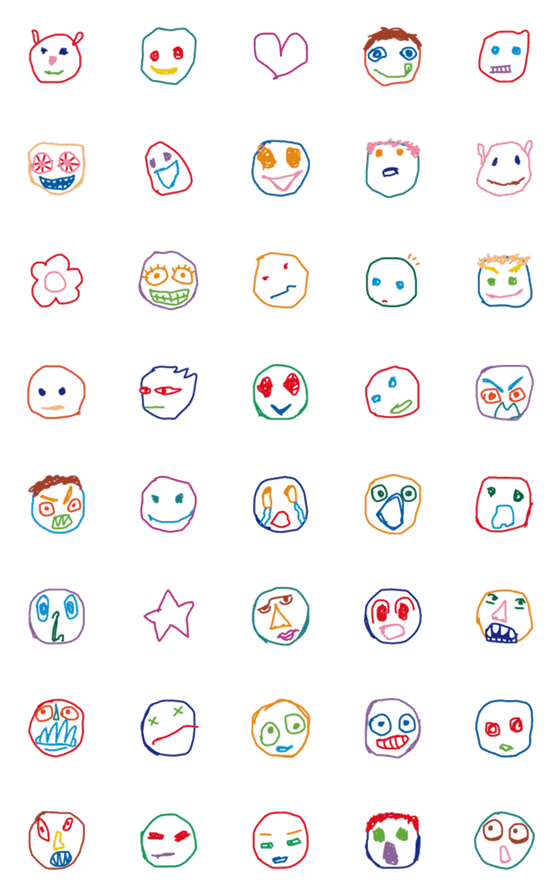 [LINE絵文字]こども画伯 #11の画像一覧