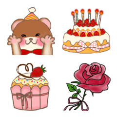 [LINE絵文字] 誕生日お祝いぎゅっと絵文字の画像