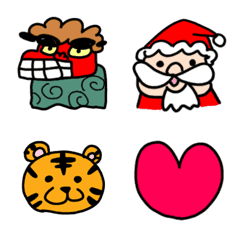 [LINE絵文字] シンプル♡Xmas,お正月,12支の画像