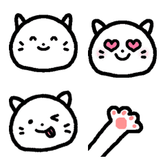 [LINE絵文字] 【動く！】白ねこさんの絵文字の画像