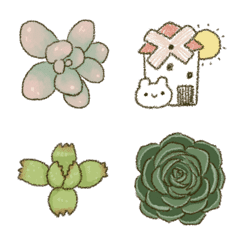 [LINE絵文字] Rabbit mochi and succulentsの画像
