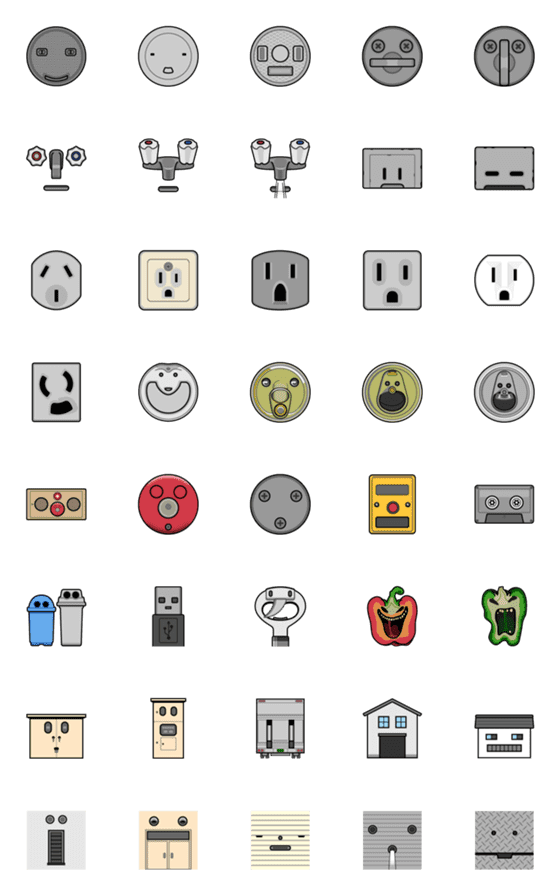 [LINE絵文字]顔ではないモノの画像一覧