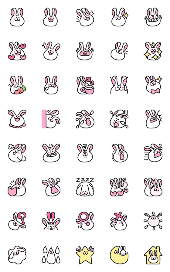 [LINE絵文字]あのファニーチーク by ano (うさぎ)の画像一覧