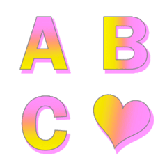 [LINE絵文字] pink and yellow gradation emojiの画像
