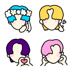 [LINE絵文字] カラフルヘアーのアイドルの画像