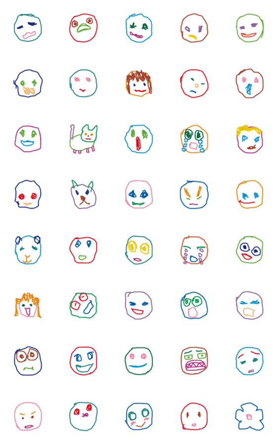 [LINE絵文字]こども画伯 #14の画像一覧