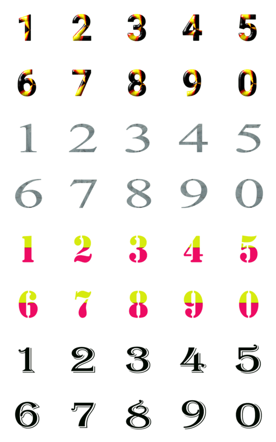 [LINE絵文字]NUMBER Emoji (009)の画像一覧