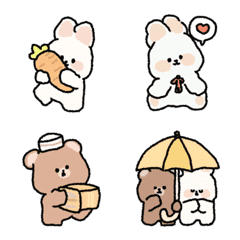 [LINE絵文字] Best friend, bear, cute rabbitの画像