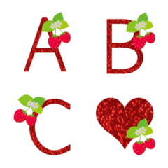 [LINE絵文字] strawberry and red emojiの画像