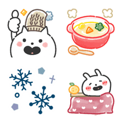 [LINE絵文字] 冬！うさぎ時々ねこの画像