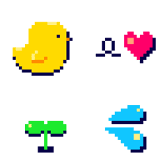 [LINE絵文字] 定番シンプル♪ドット絵文字の画像