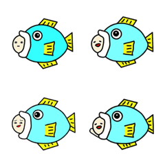 [LINE絵文字] お魚の中からこんにちわの画像