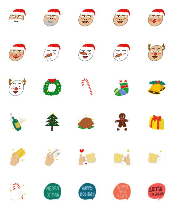 [LINE絵文字]Xmas Head Eggの画像一覧