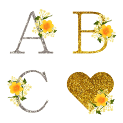 [LINE絵文字] gold and silver flower emojiの画像