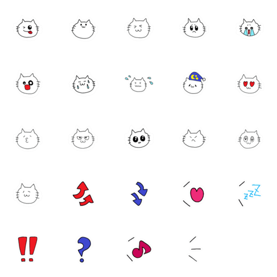 [LINE絵文字]シンプルねこちゃんずの画像一覧