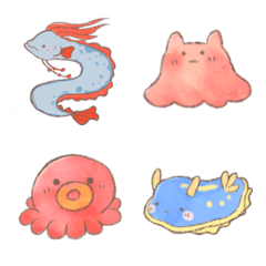[LINE絵文字] ゆるっと海の仲間たち☆の画像