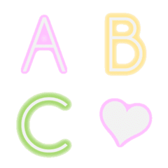 [LINE絵文字] colorful neon emoji originalの画像