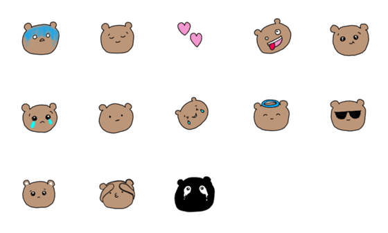 [LINE絵文字]くまのぽにっくの画像一覧