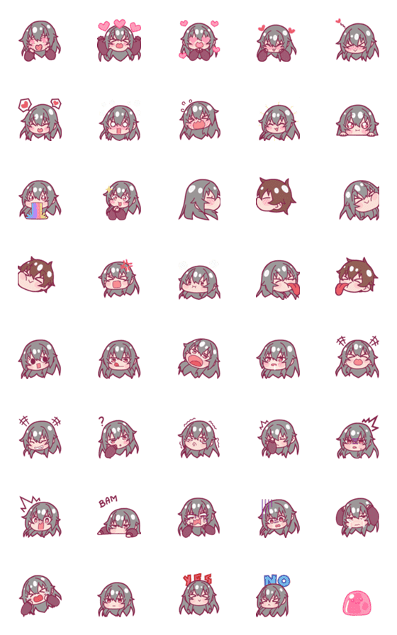 [LINE絵文字]Aiko-chan Couple Animated Emoji 01の画像一覧