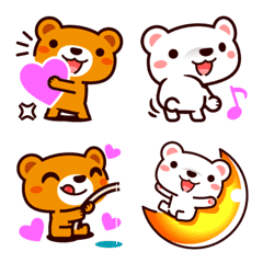 [LINE絵文字] クマの絵文字9 シロクマといっしょの画像