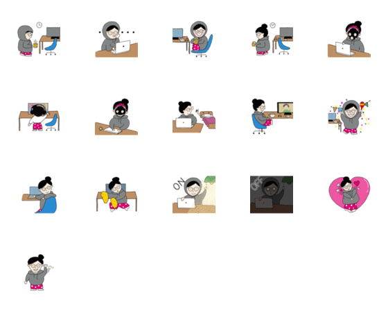 [LINE絵文字]Work From Home Sophieの画像一覧
