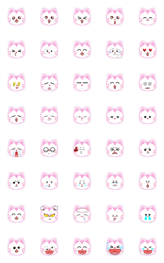 [LINE絵文字]CAT CAT Emoji (Cat 3)の画像一覧