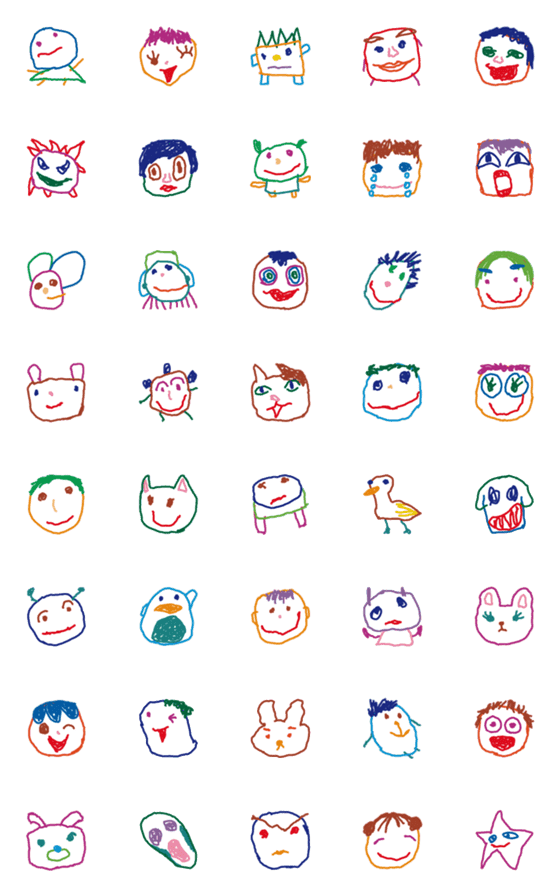 [LINE絵文字]こども画伯 #17の画像一覧