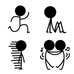 棒人間のクロさんと仲間たちの絵文字メイン画像
