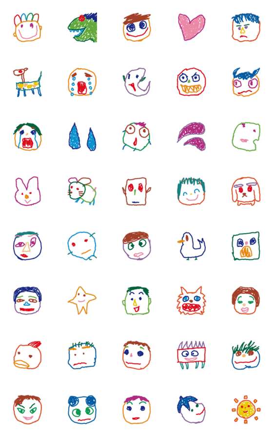 [LINE絵文字]こども画伯 #18の画像一覧