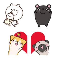 [LINE絵文字] PUGCHIiアニメーション絵文字の画像