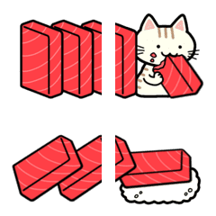 [LINE絵文字] SASHIMI de DOMINO (マグロ)の画像