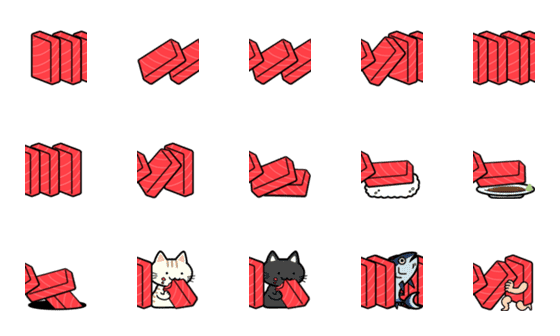 [LINE絵文字]SASHIMI de DOMINO (マグロ)の画像一覧