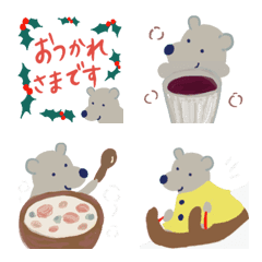 [LINE絵文字] ＊北欧風のくまさん冬絵文字＊の画像