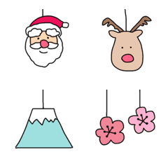 [LINE絵文字] ☆*Xmasカード・年賀状に使える絵文字.:*☆の画像