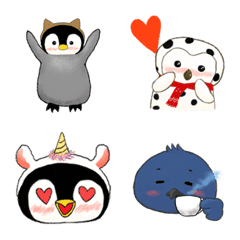 [LINE絵文字] Penguin Puggy with her friendsの画像